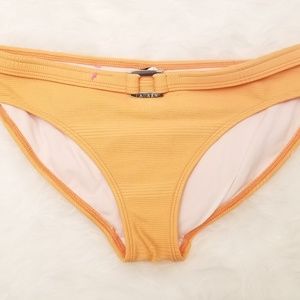 LAUREN BIKINI BOTTOM ORANGE SZ 8 HARDWARE GOLD